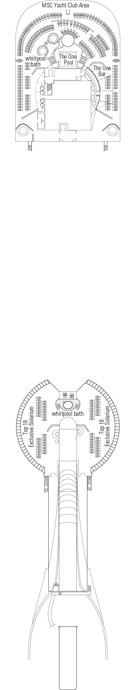 Deck plan for Deck 18 - Topazio
