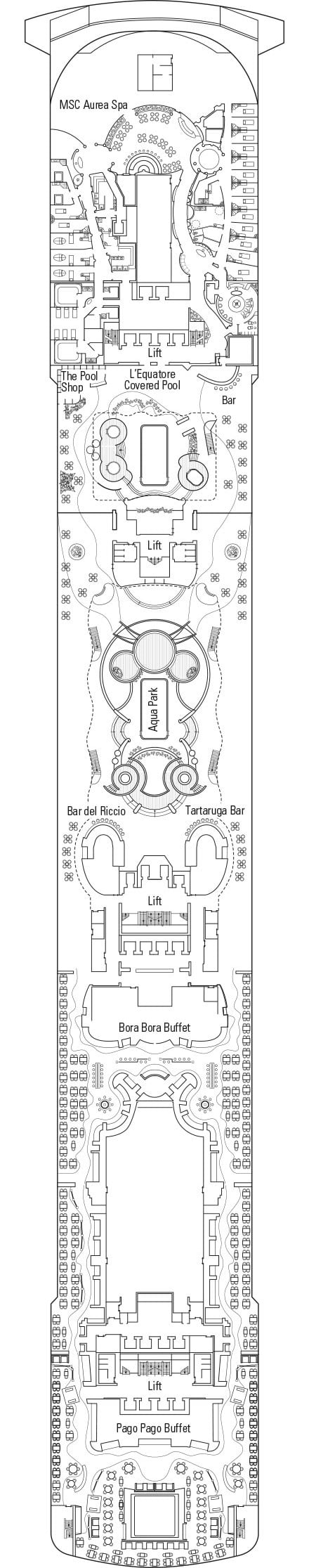Deck plan for Deck 14 - Raffaello