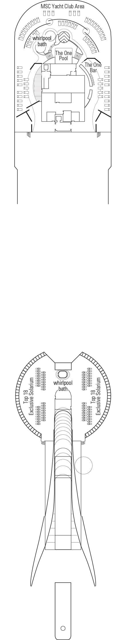 Deck plan for Deck 18 - Sun deck