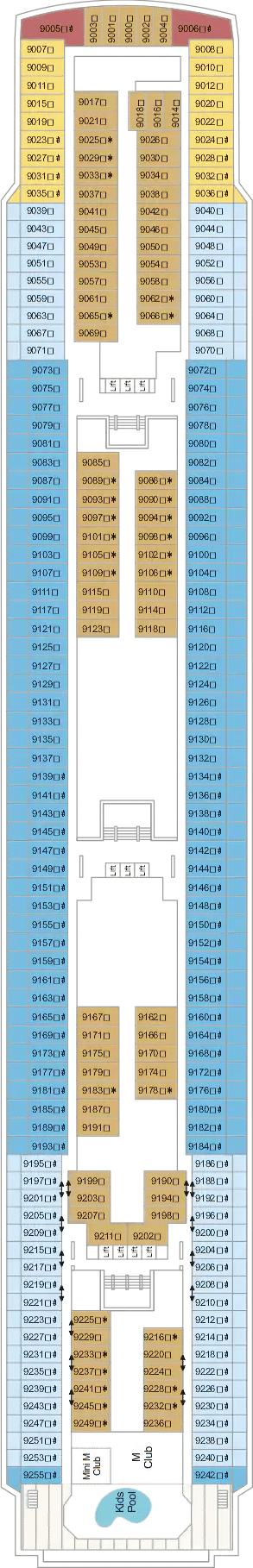 Deck plan for Deck 9