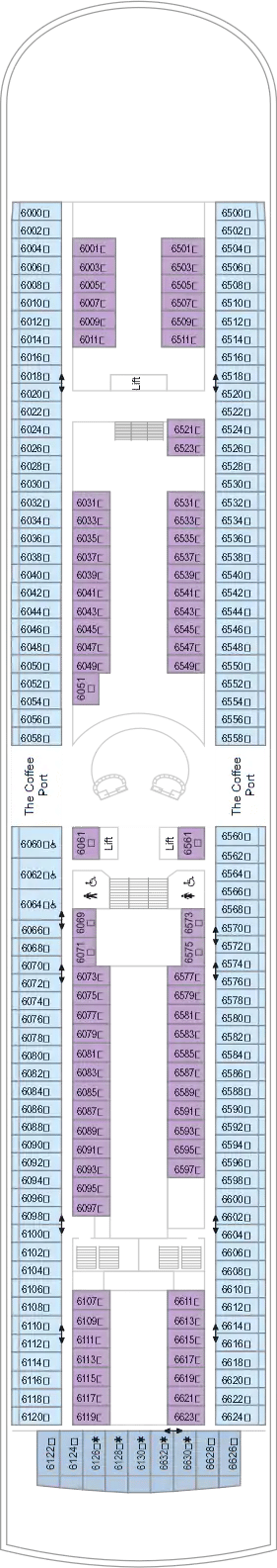 Deck plan for Deck 6