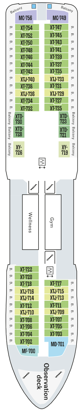 Deck plan for Deck 7