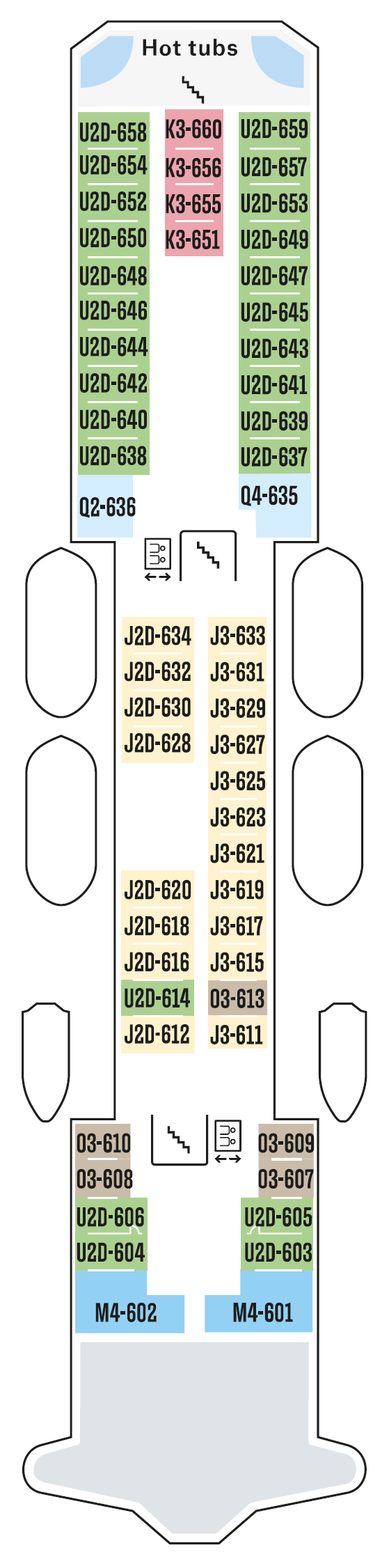 Deck plan for Deck 6
