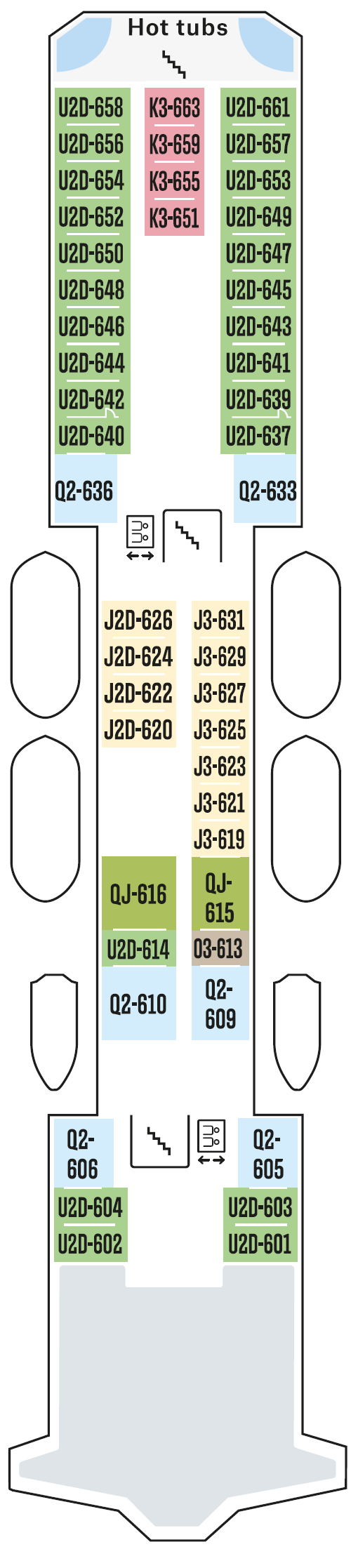 Deck plan for Deck 6