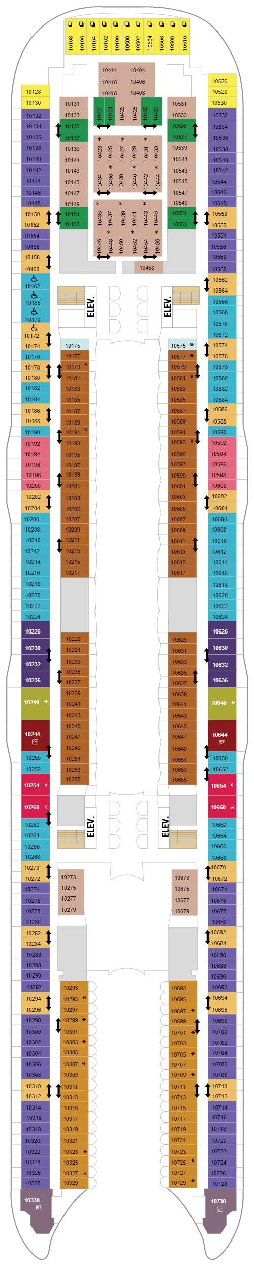 Deck plan for Deck 10