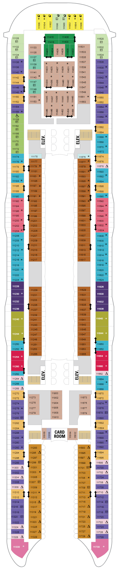 Deck plan for Deck 11