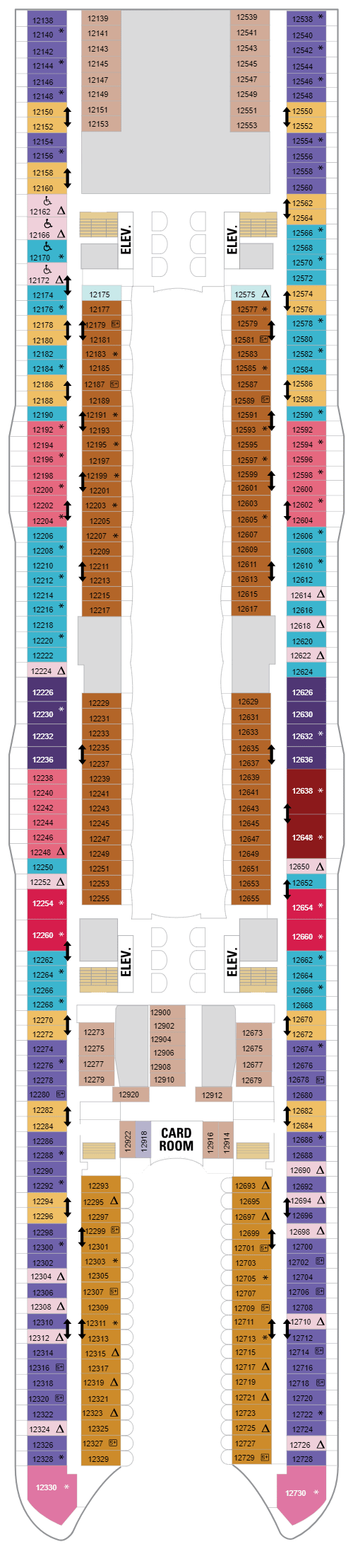 Deck plan for Deck 12