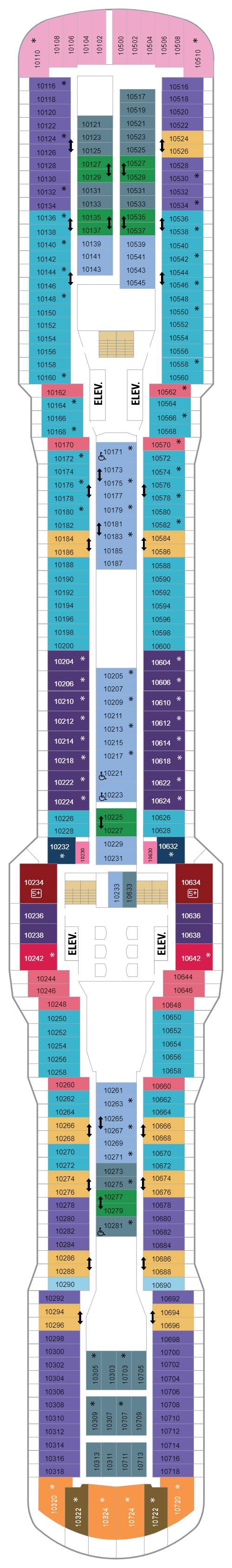 Deck plan for Deck 10