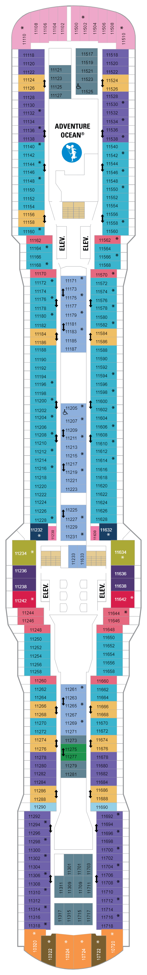 Deck plan for Deck 11