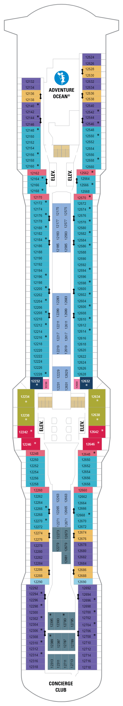 Deck plan for Deck 12
