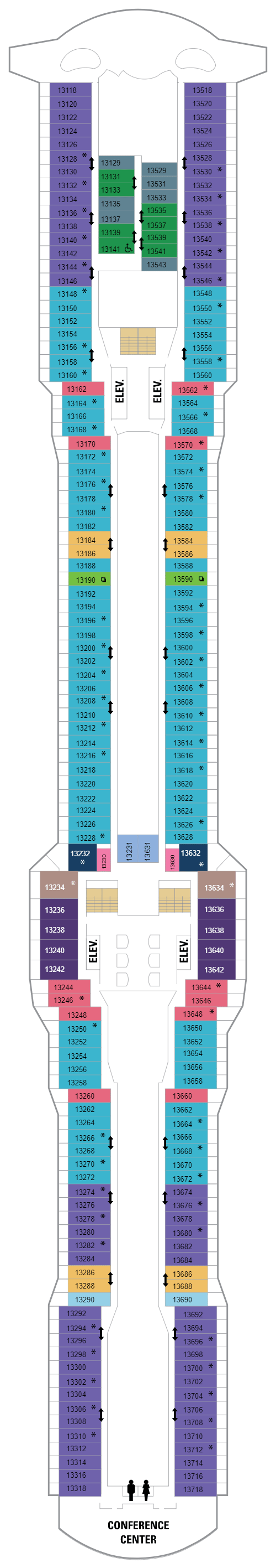 Deck plan for Deck 13