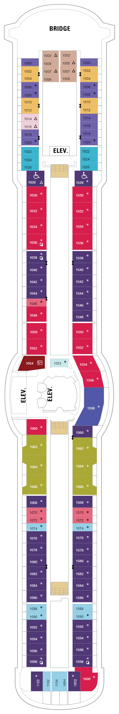 Deck plan for Deck 10