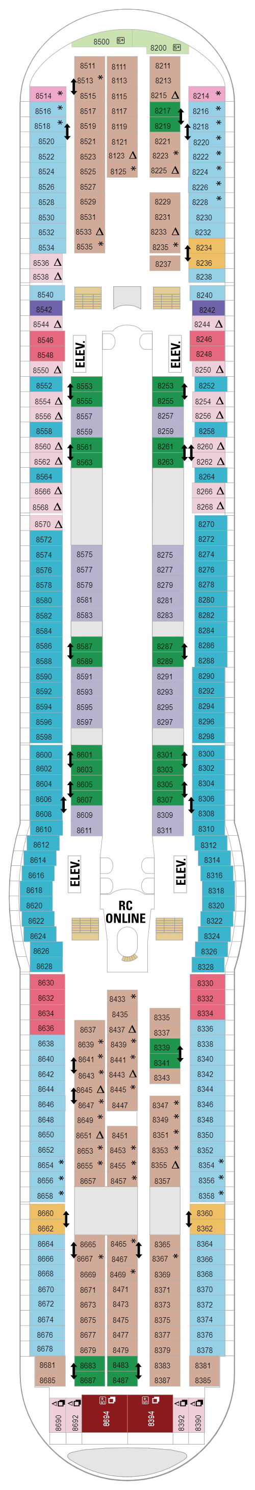 Deck plan for Deck 08