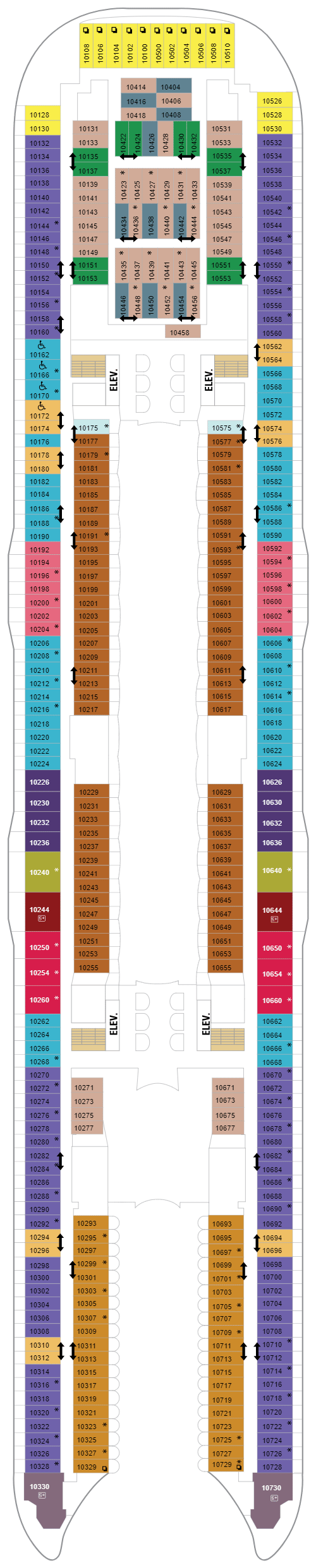 Deck plan for Deck 10