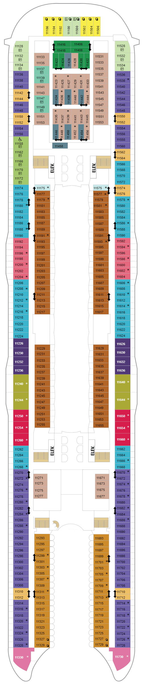 Deck plan for Deck 11