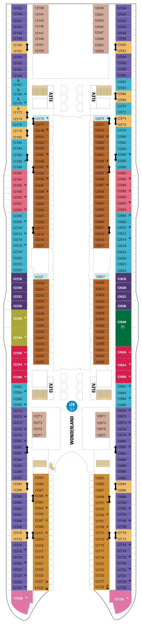 Deck plan for Deck 12