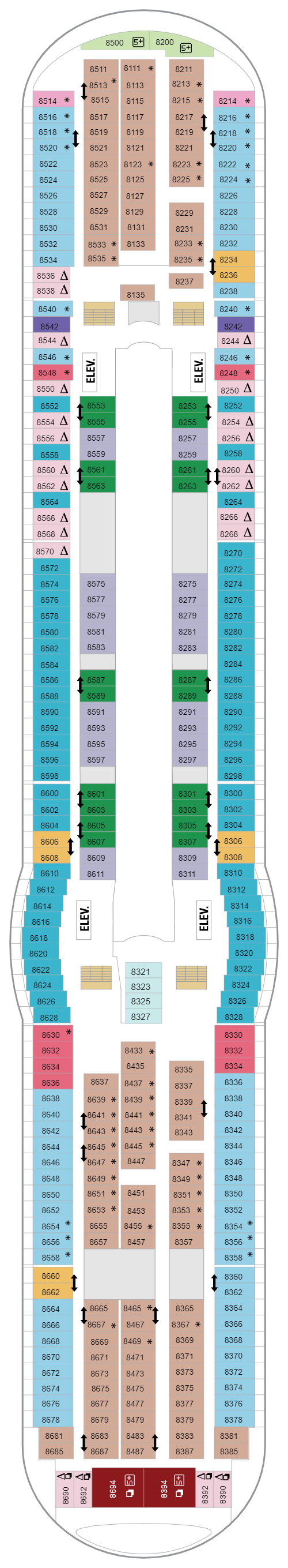 Deck plan for Deck 08
