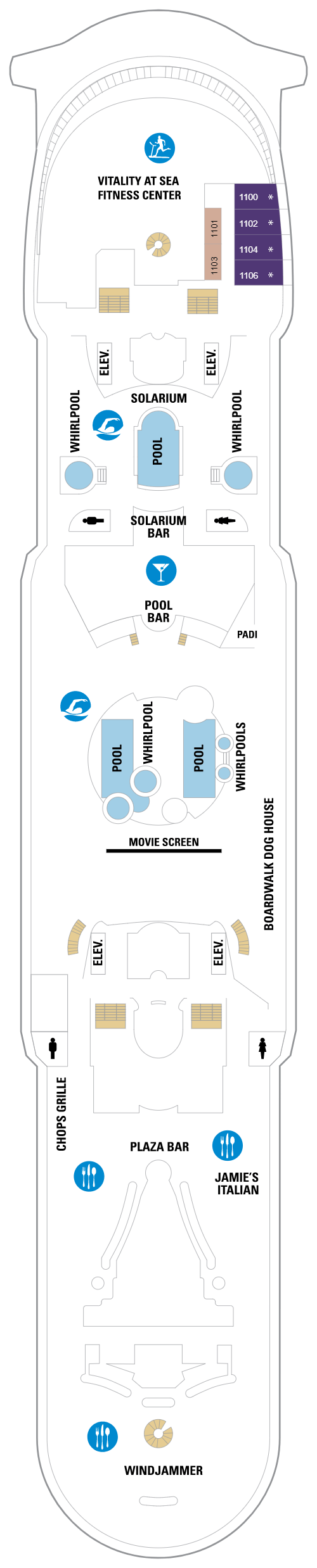 Deck plan for Deck 11