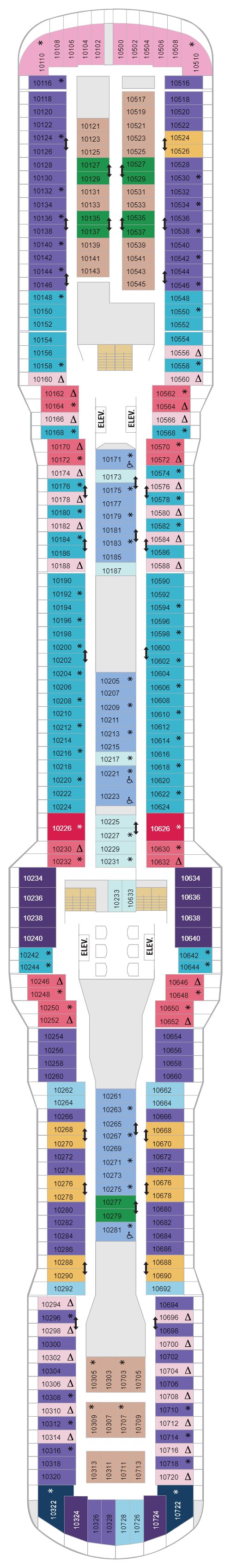 Deck plan for Deck 10