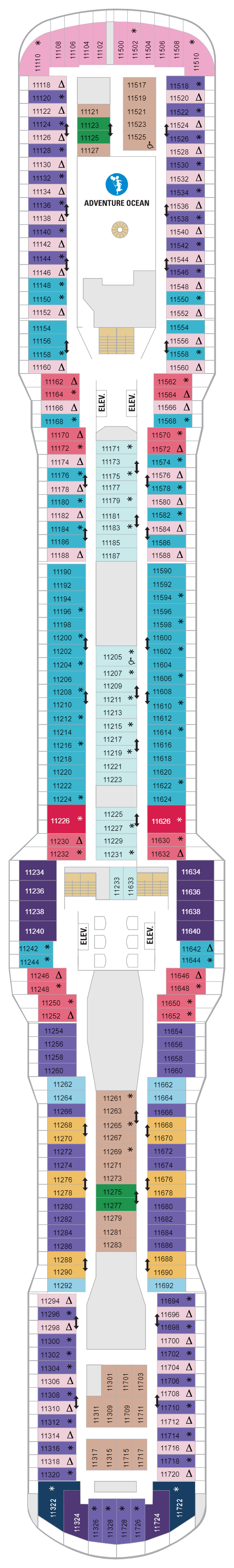 Deck plan for Deck 11