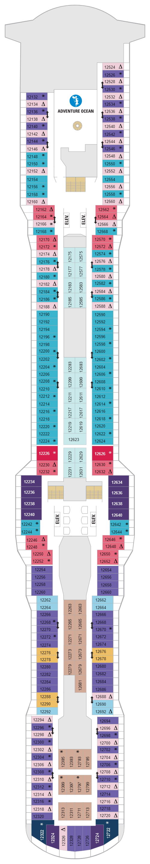 Deck plan for Deck 12