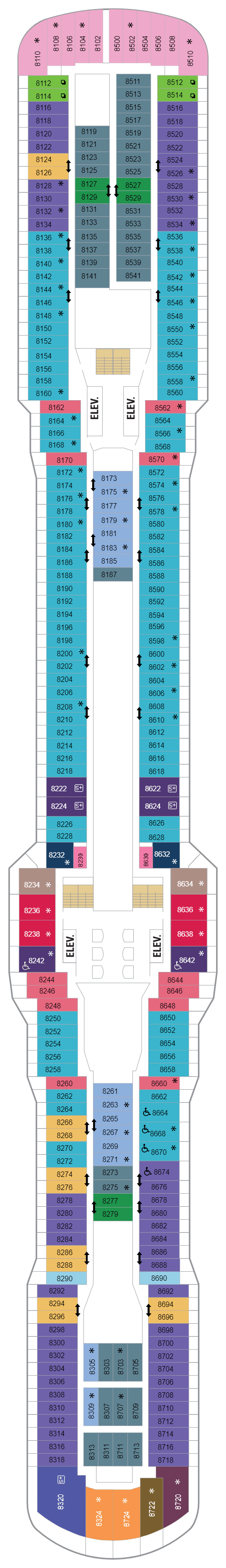 Deck plan for Deck 08