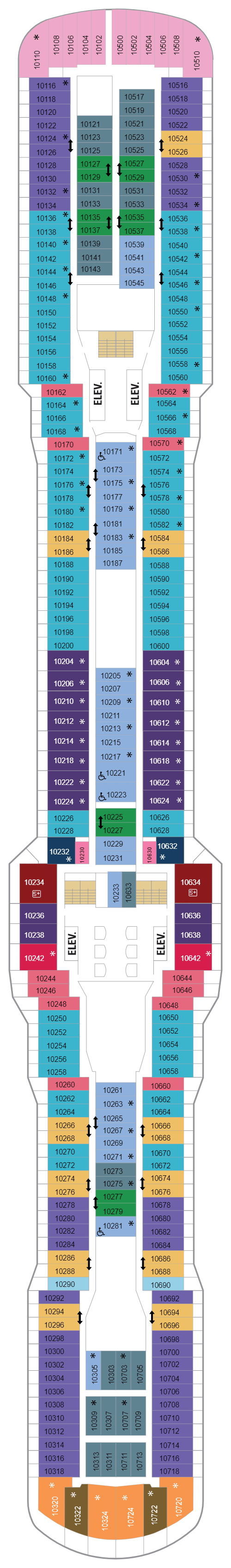 Deck plan for Deck 10