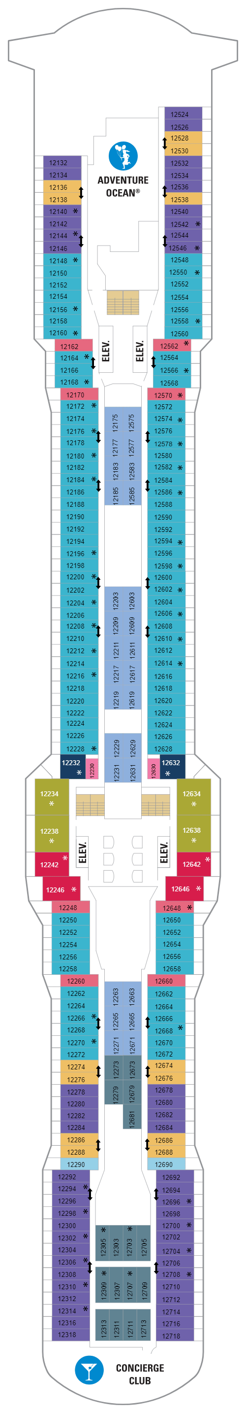 Deck plan for Deck 12