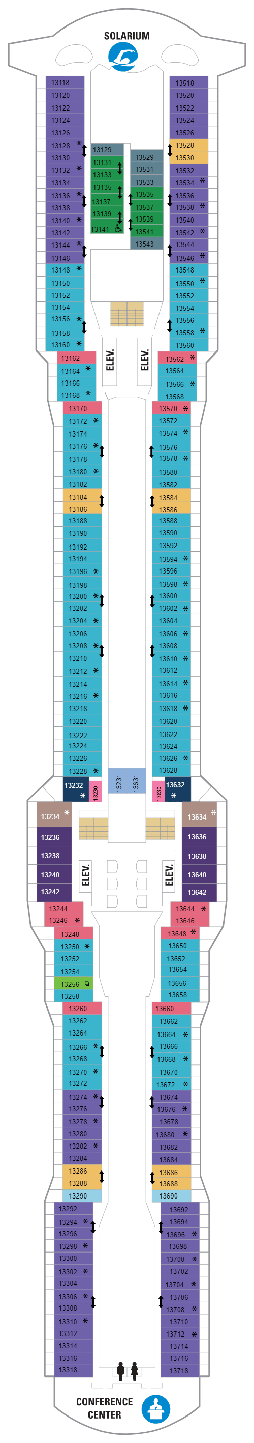 Deck plan for Deck 13