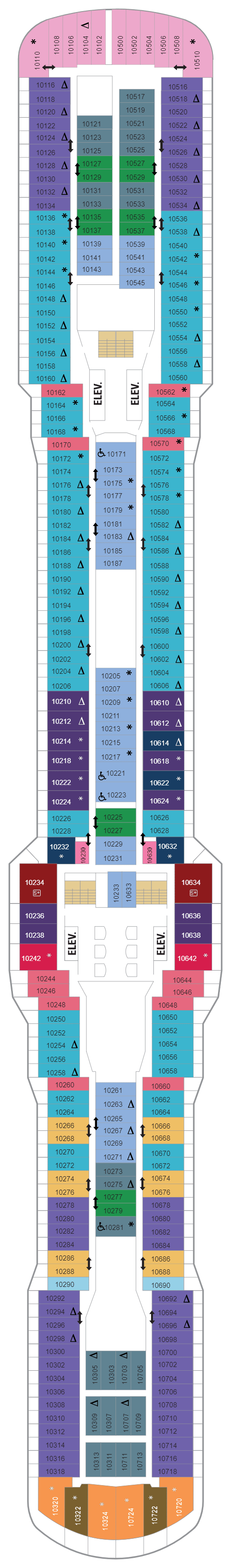 Deck plan for Deck 10