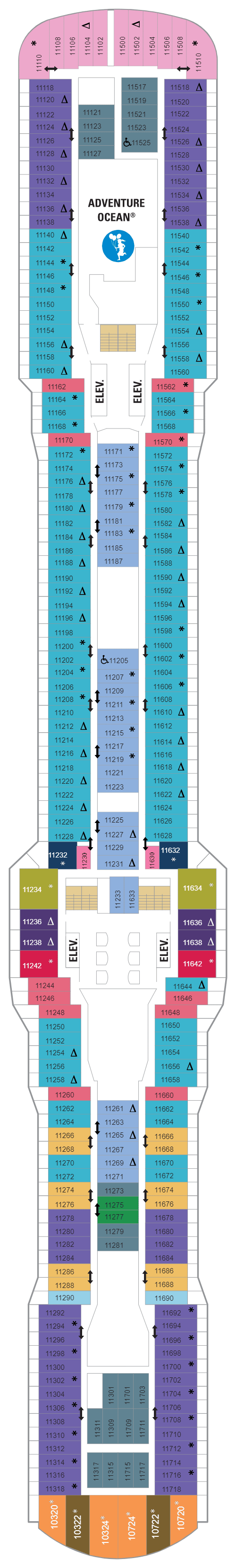 Deck plan for Deck 11