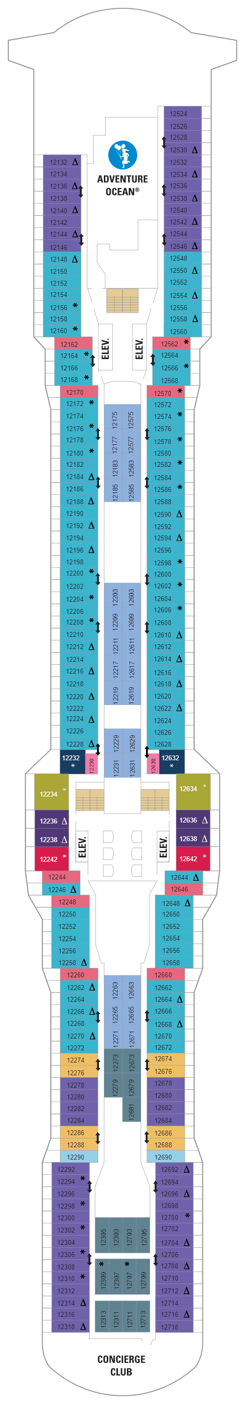 Deck plan for Deck 12