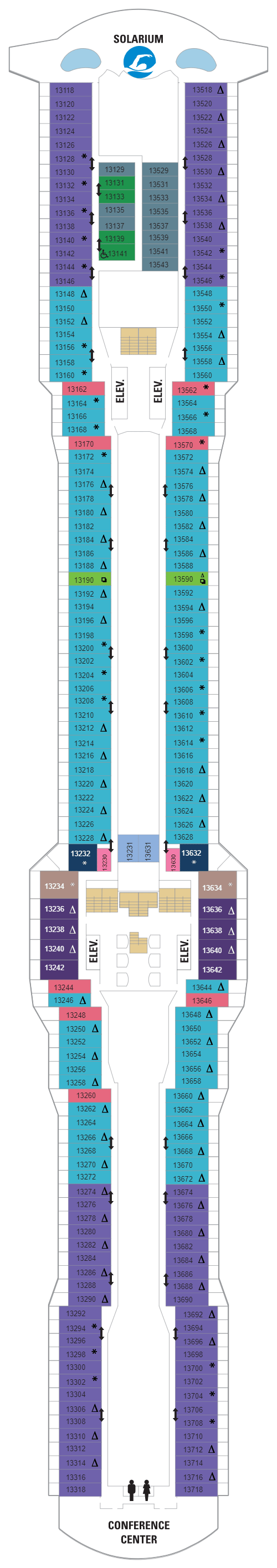 Deck plan for Deck 13
