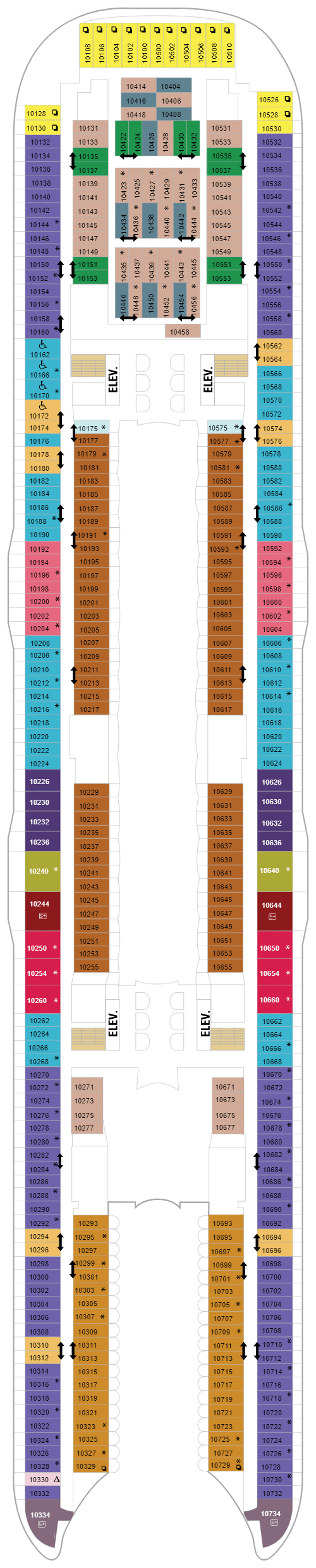 Deck plan for Deck 10