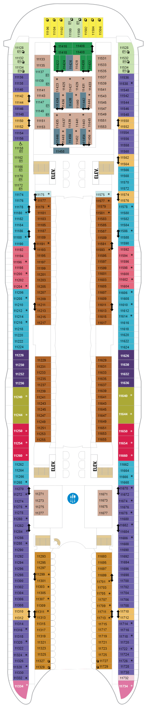 Deck plan for Deck 11