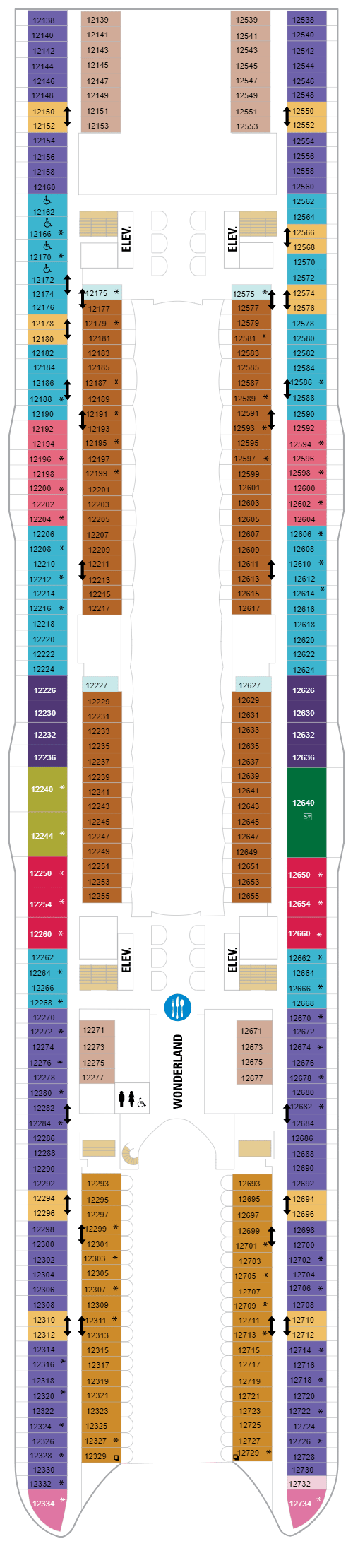 Deck plan for Deck 12
