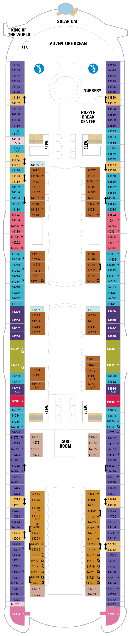 Deck plan for Deck 14