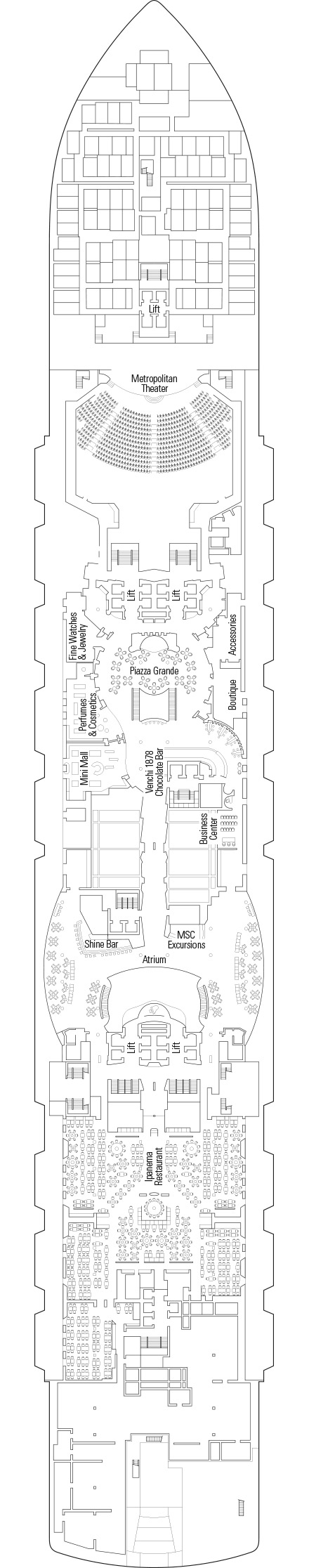 Deck plan for Deck 6 - Copacabana