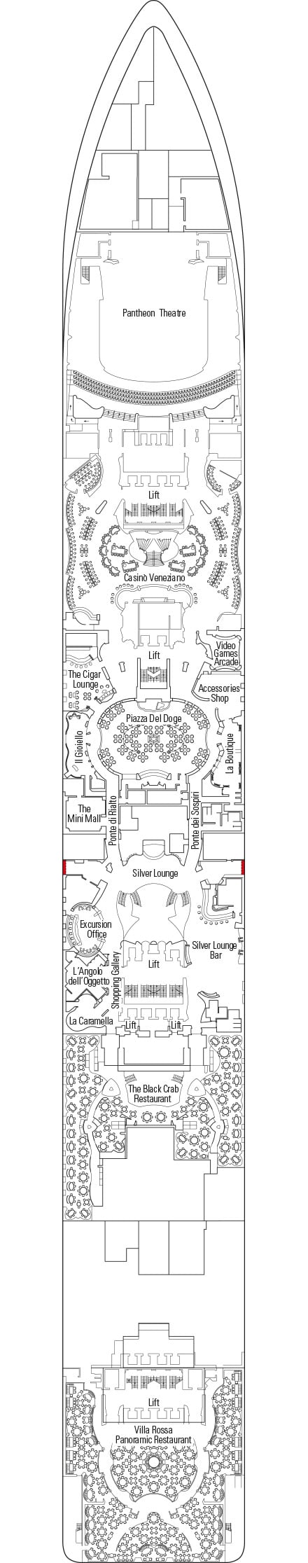 Deck plan for Deck 6 - Zeus