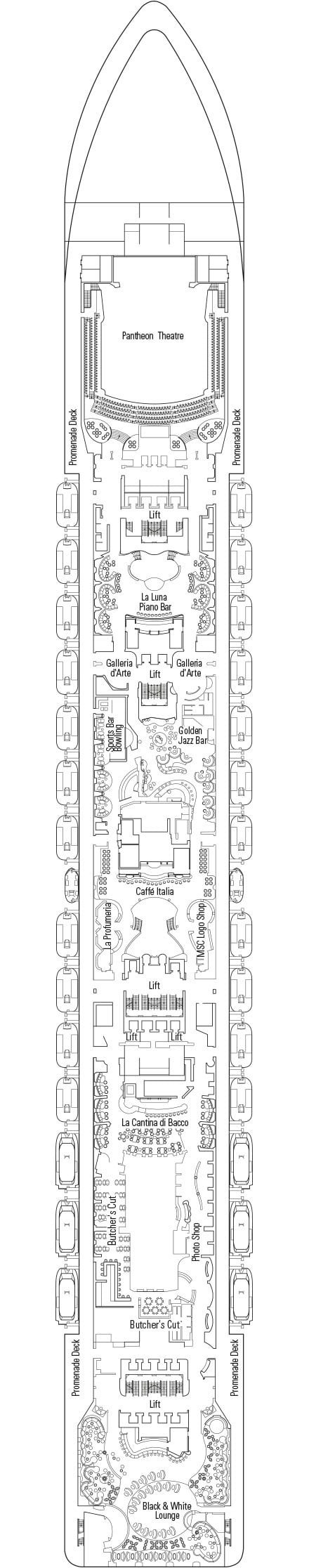 Deck plan for Deck 7 - Apollo