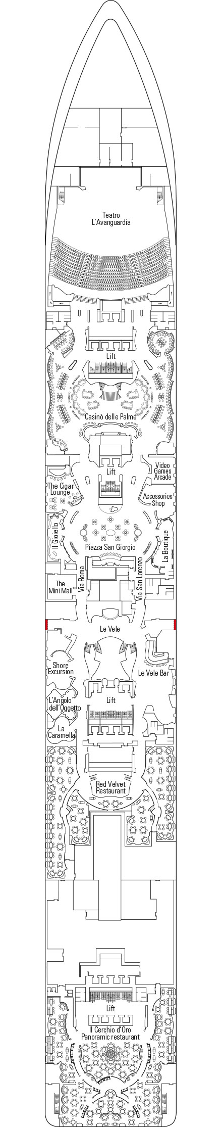 Deck plan for Deck 6 - Magnifico