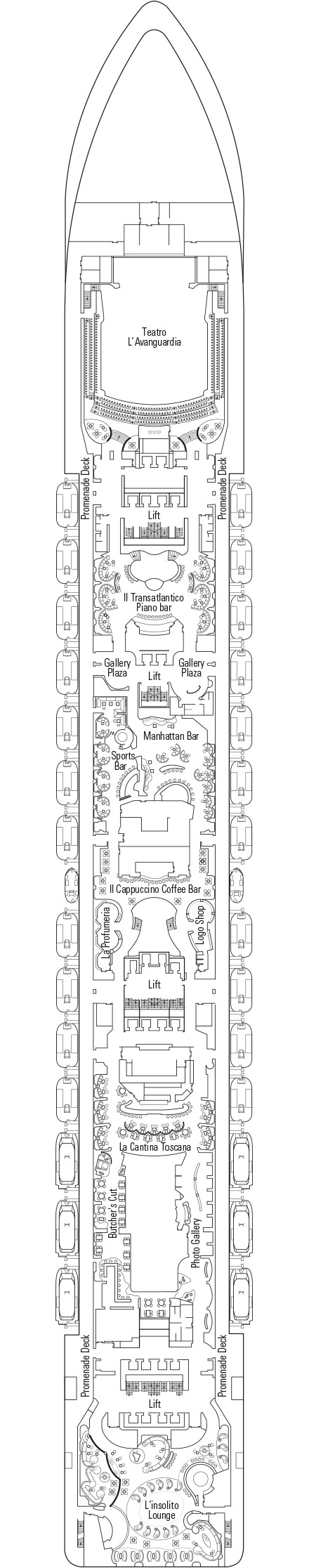 Deck plan for Deck 7 - Sublime