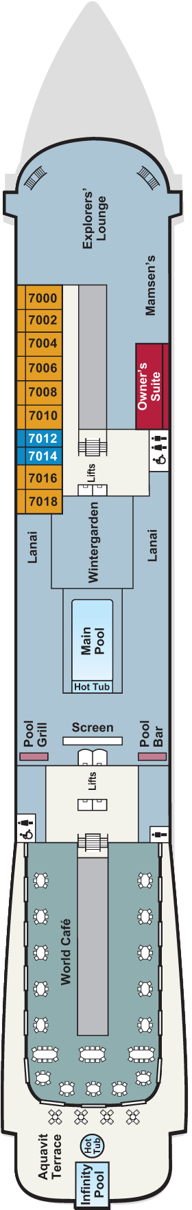 Deck plan for Deck 7