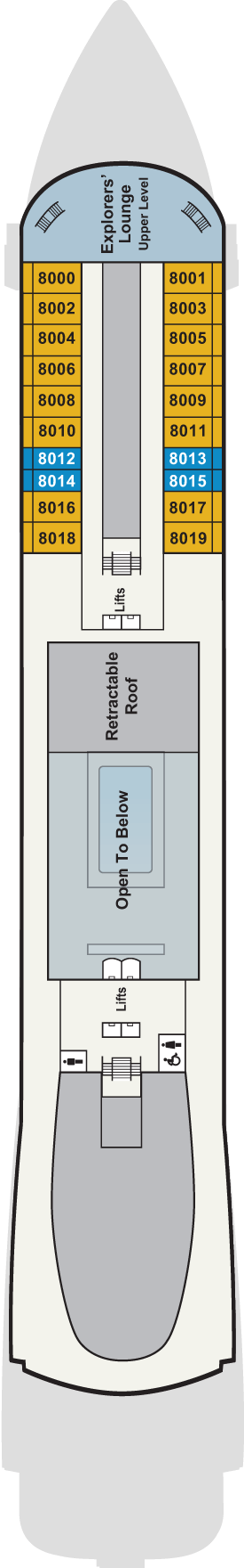 Deck plan for Deck 8