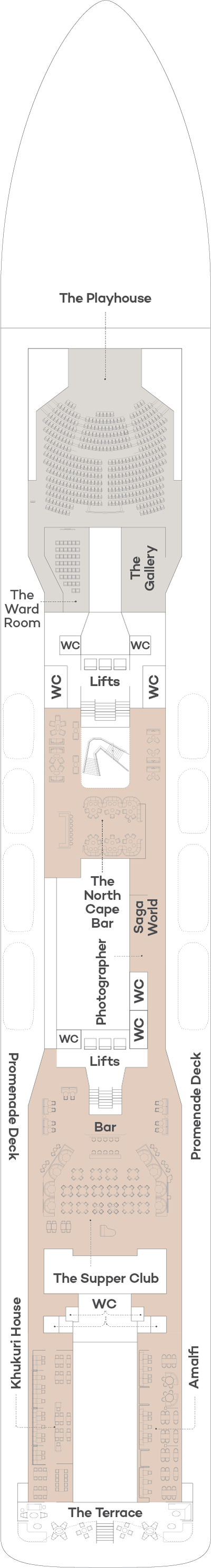 Deck plan for Promenade Deck - Deck 6