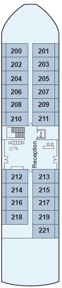 Deck plan for Middle Deck