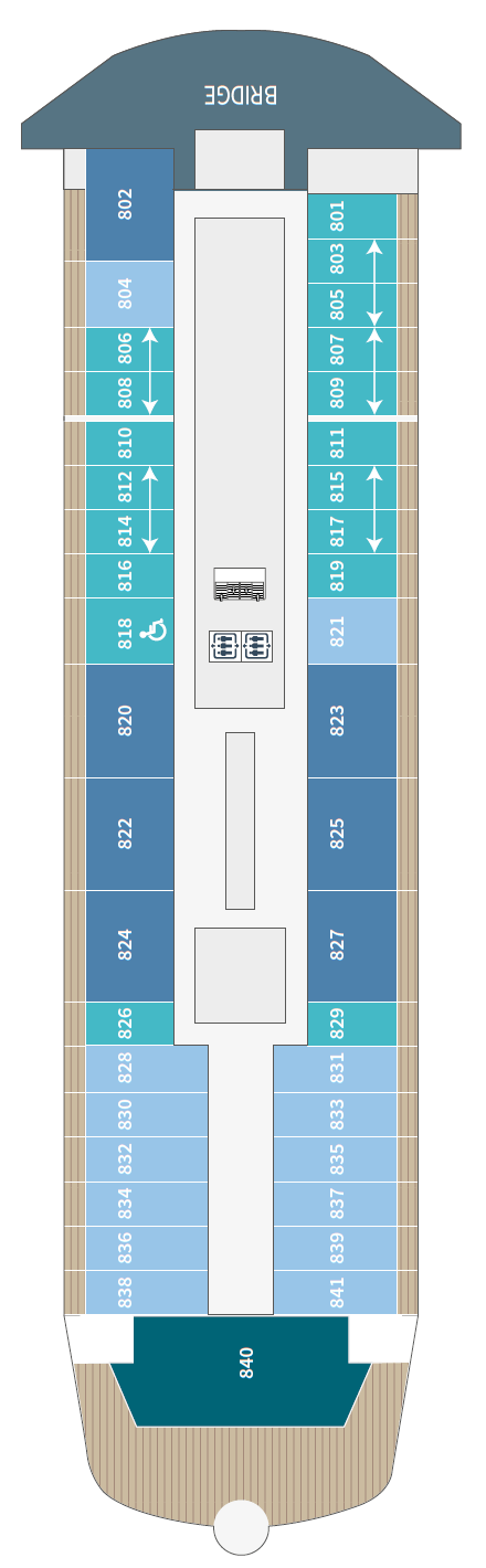 Le Commandant Charcot deck plan — Deck 8