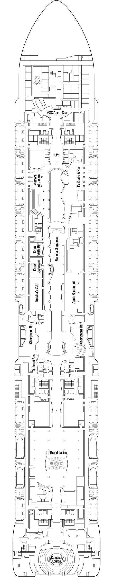 Deck plan for Deck 7 - Michelangelo
