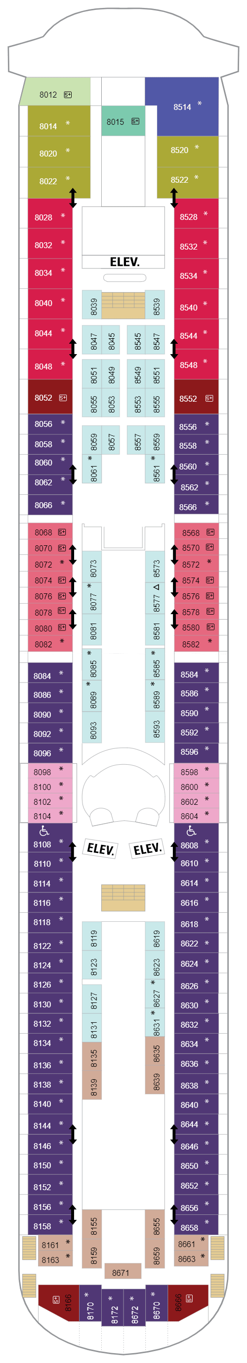Deck plan for Deck 08