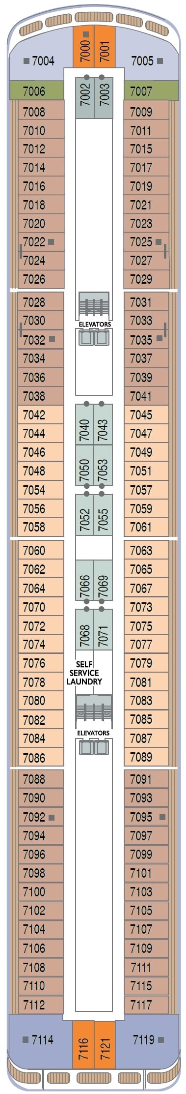 Deck plan for Deck 7
